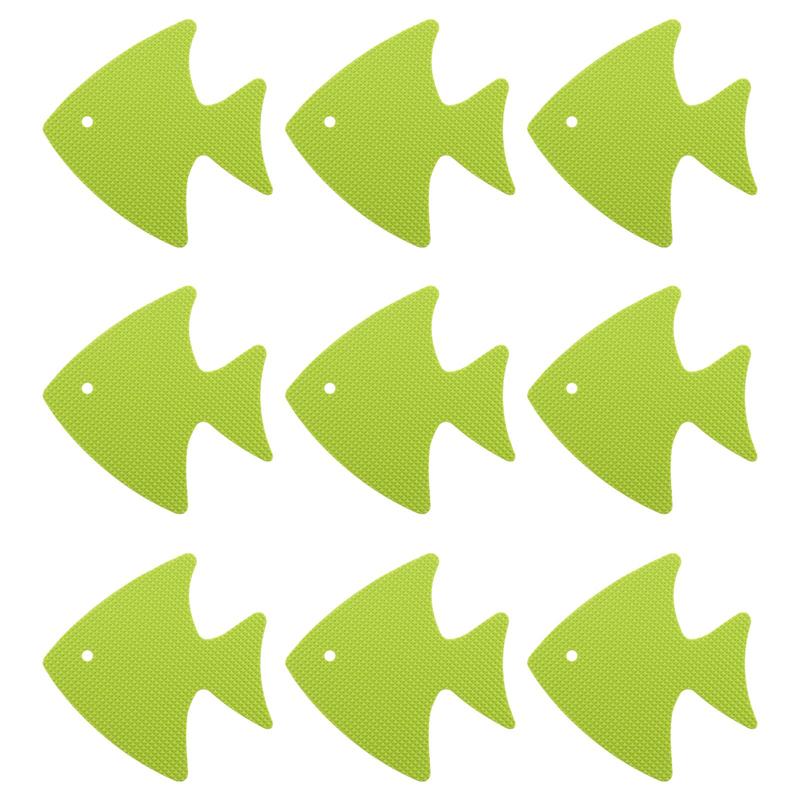 12Pcs Bad Anti-Slip Sticker Zwembad Vis Vormige Decoratieve Stickers Badkamer Vloeren Antislip Tape Badkamer Accessoires: Light Green