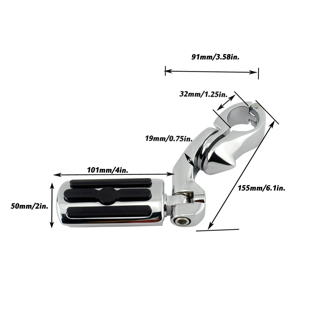 32mm 1-1/4" Motorcycle Foot Pegs Highway Pedals Footrest For Harley Touring Road Electra Street Glide King XL 883 1200