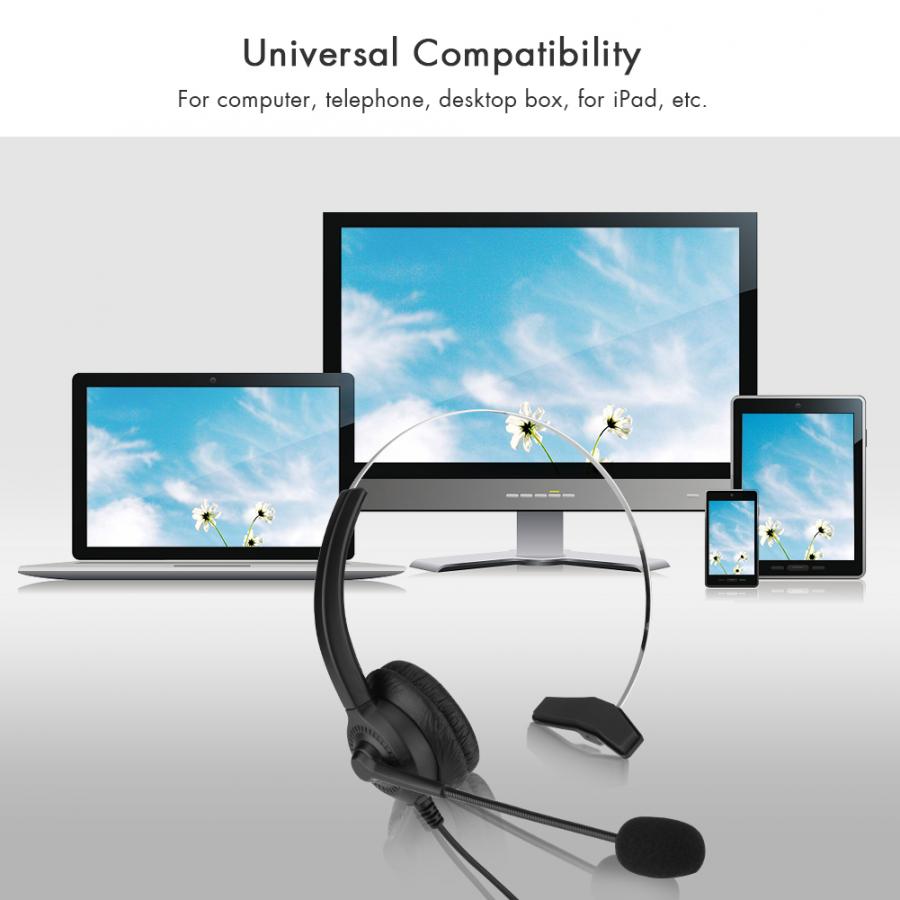 Noise Cancelling Call Center Headset Comfortable Wearing Lossless Sound Telephone Headset 2.5mm Call Center Headset