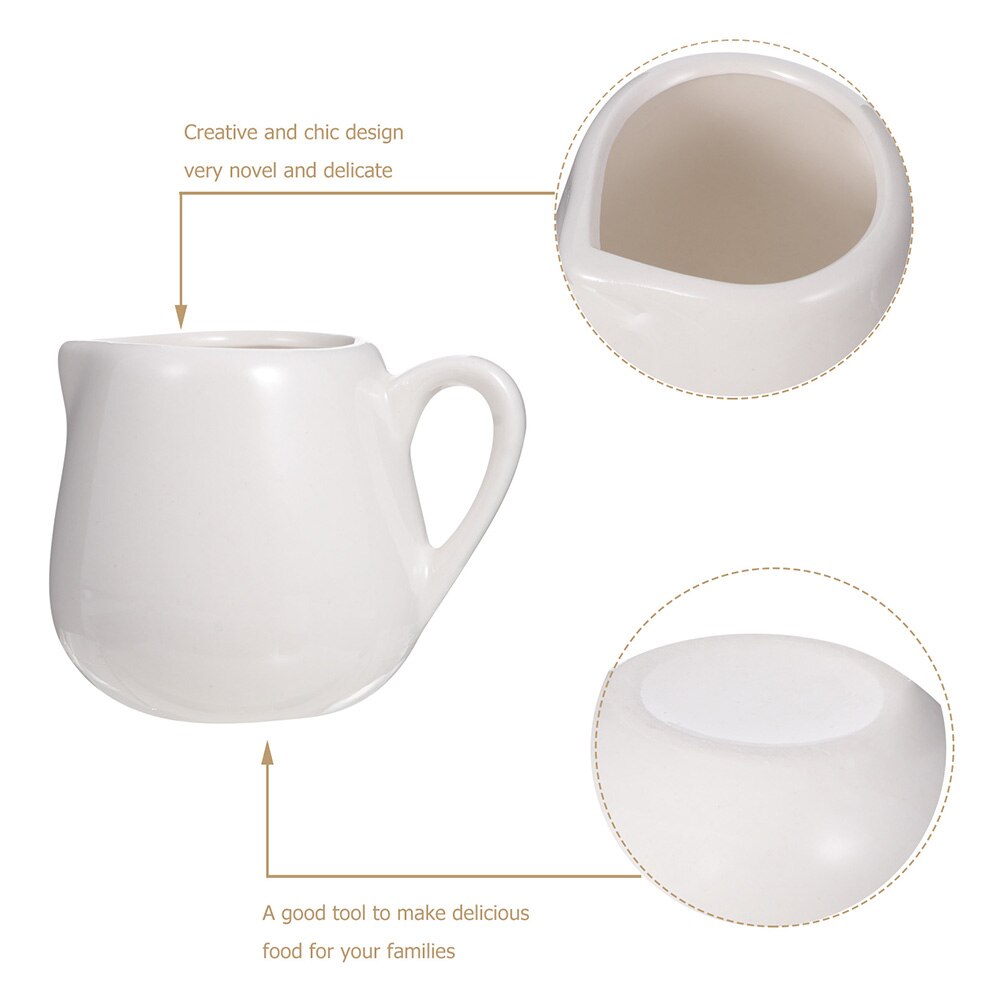 4 Pcs Mini Jugs Kitchen Sauce Cup Sauce Jugs Ceramic Creamer with Handle