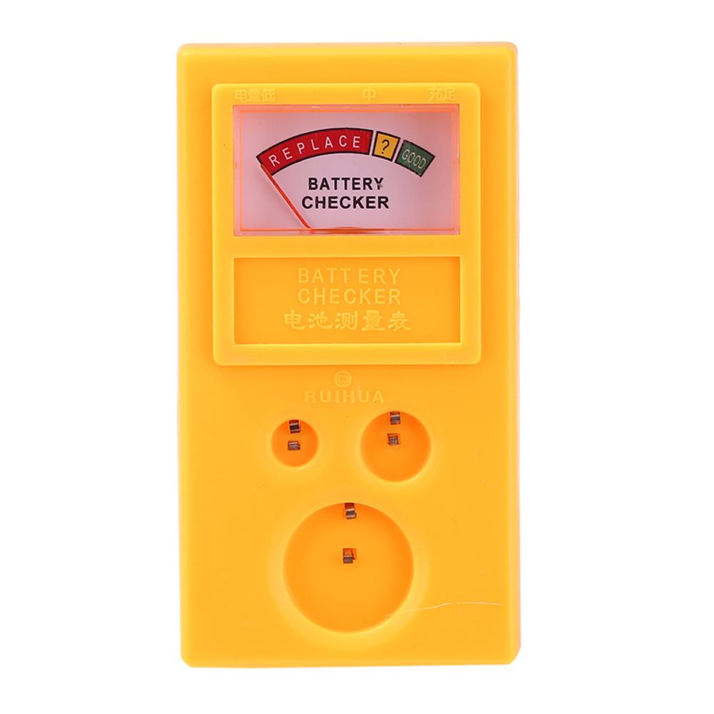 1Pc LR44 CR2032 CR2025 Horloge Batterij Checker Licht Gewicht Cell Coin Batterij Tester Voor 3/1.55V Knop Batterij: YELLOW