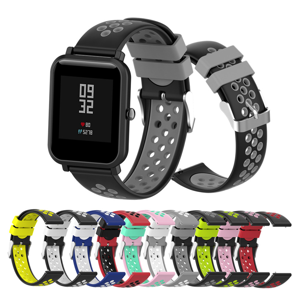 Värikäs rannekoru rannehihna amazfit bip pop u lite s kellon rannekkeet amazfit gts 2 stratos pace silikoni älykello ranneke