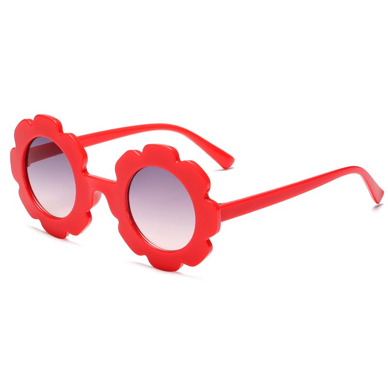 1Pc Vintage Kids Zonnebril Baby Zonnebril Ronde Bloem Gafas Baby Kinderen UV400 Sport Zonnebril Meisjes Jongens Oculos De Sol: Red A