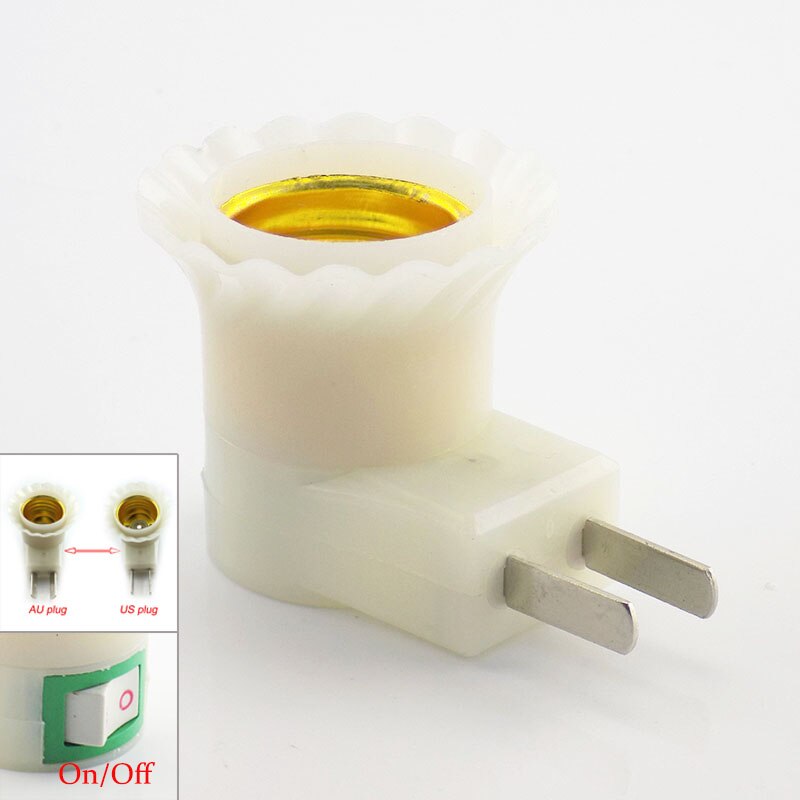 US Or AU Plug Led Light Bulb Adapter Lamp Holder Converter Female Socket E27 On/Off Ac Power Bulb Socket