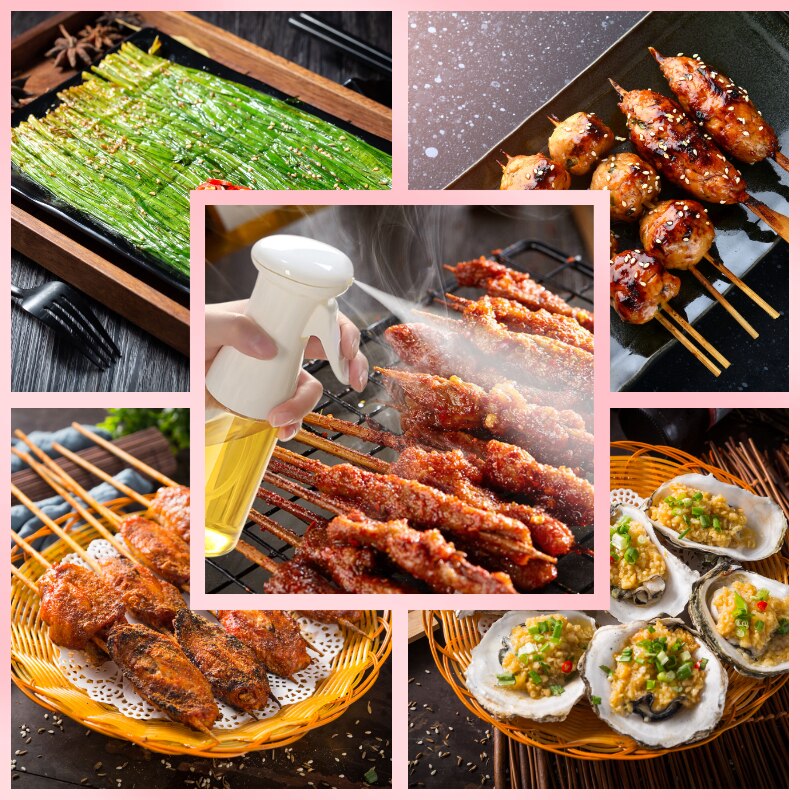 Oil Bottle Kitchen Oil Spray Bottle Cooking Baking Vinegar Mist Sprayer Barbecue Spray Bottle for Cooking BBQ Picnic Tools 210ml