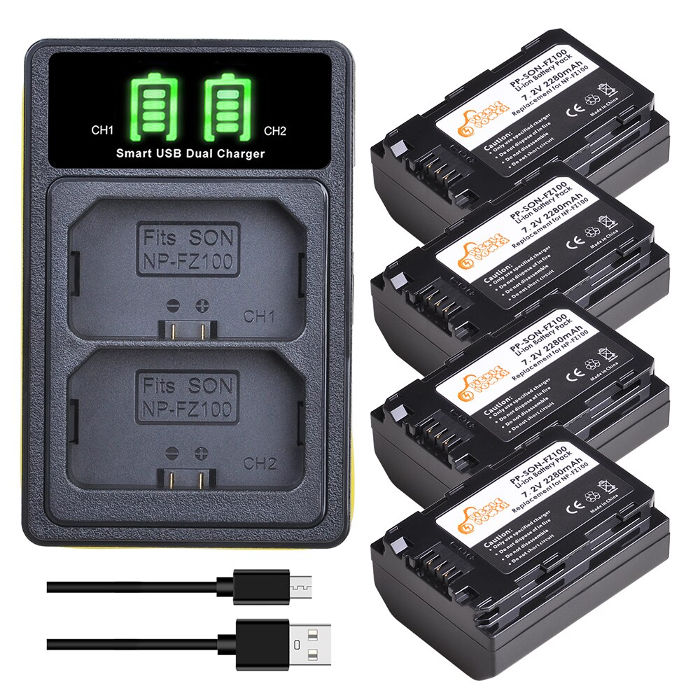 2pc 2280 mah np -fz100 npfz 100 np fz100 batteriladersett for sony bc -qz1 alpha 9 9r a9r 9s ilce -9 a7r a7 iii ilce -7 m 3 a6600.