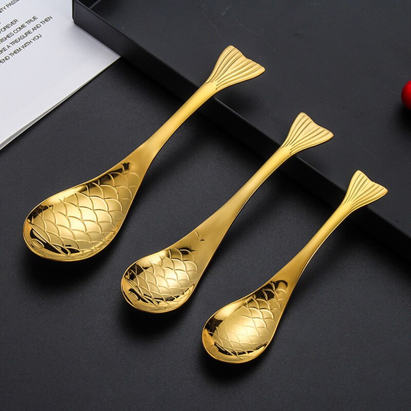 304 Stainless Steel Fish Shape Soup Spoon Home Des... – Grandado
