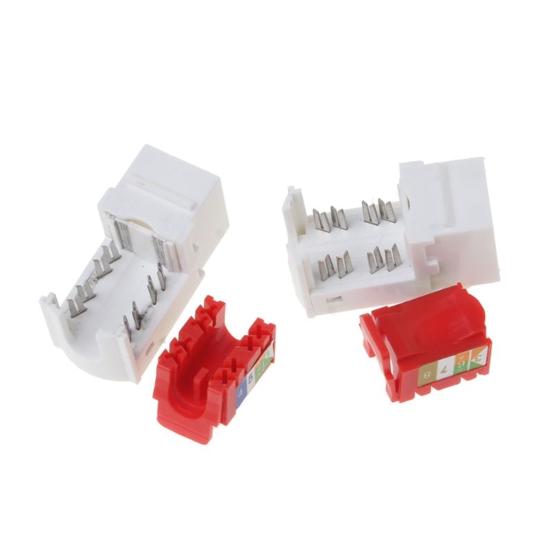 2Pcs CAT6 Network Module Information Socket RJ45 Connector Adapter Keystone Jacks Modules Tool-free Connection
