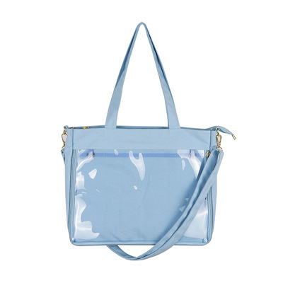 Ita Bag Japan Style Transparent Jelly Bags For Women Lolita Girls Clear PVC Ita Bag Shoulder Itabag Handbag Large Capacity: sky blue