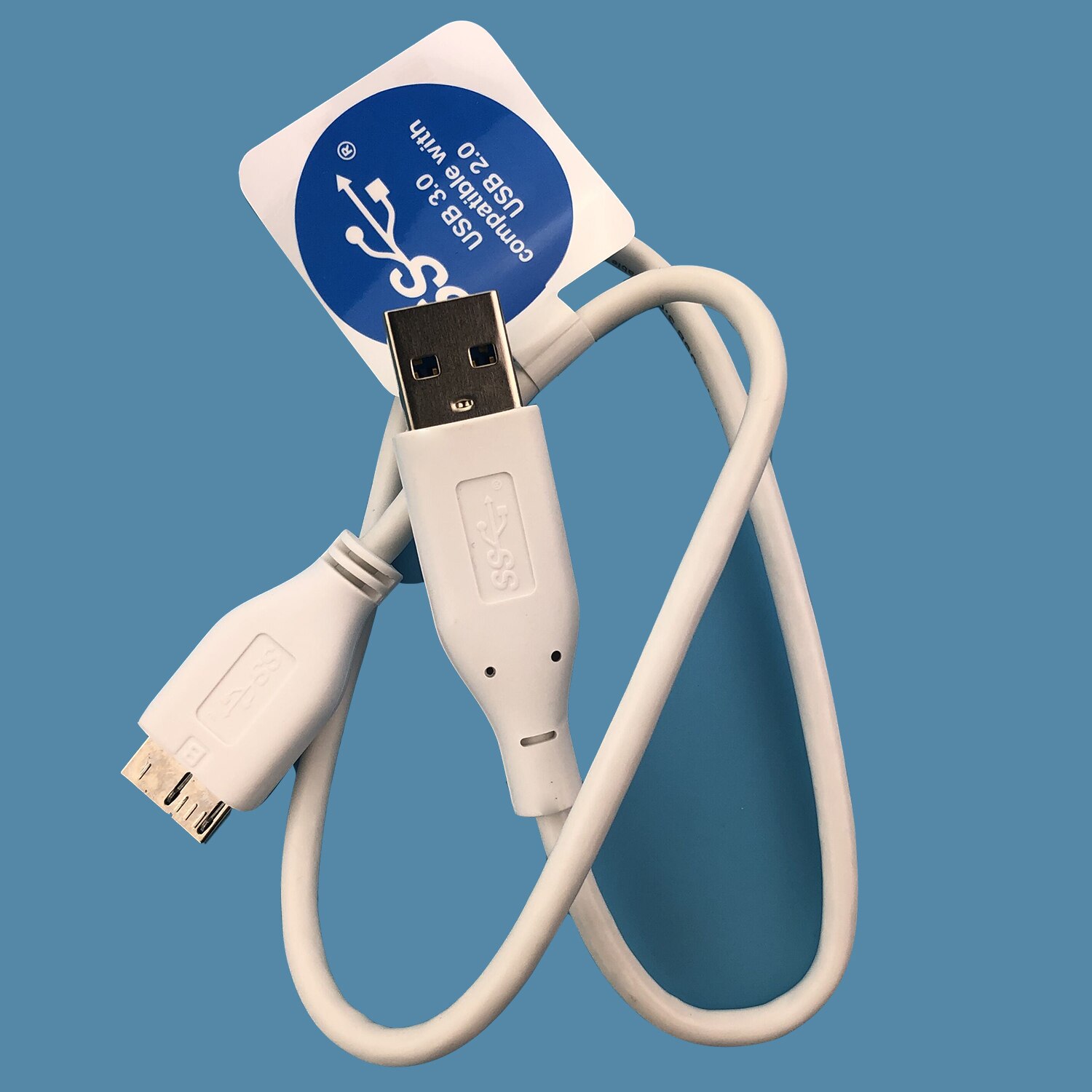 Ekte usb 3.0 to micro usb 3.0 hdd-stasjonskabel for wd my passport trippelskjermet 45cm i hvit