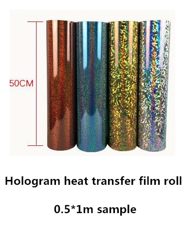 Película de transferencia térmica de holograma, 0,5x1m, vinilo de camisa, 22 colores