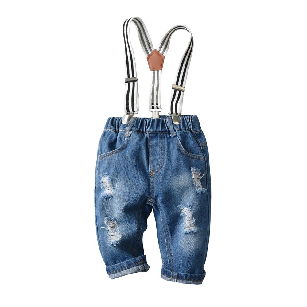 Children Boys Bowknot Clothes Set Baby Gentleman T-shirt + Jeans Pants Toddler Boy Clothing Children's Set Baby Rom