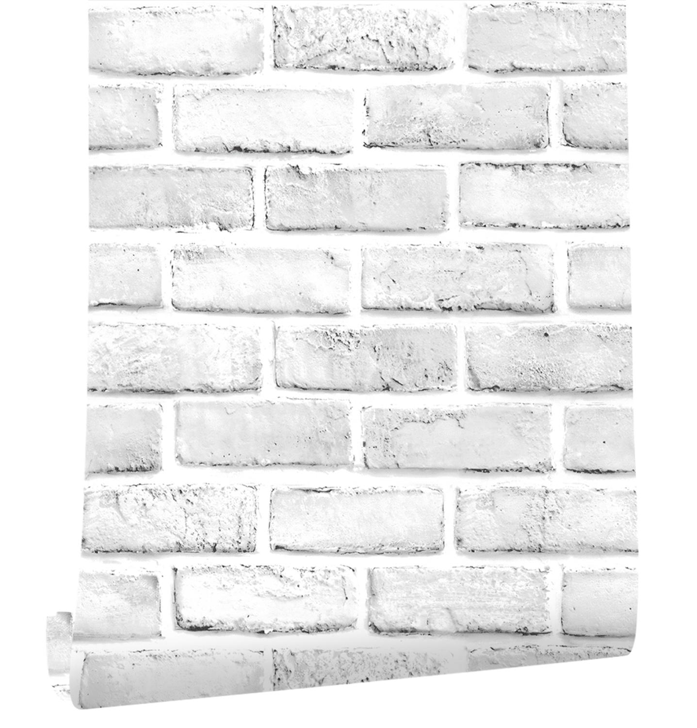 Wokhome-papel tapiz de ladrillo de imitación, vinilo autoadhesivo, papel de Contacto blanco/gris, pegatinas decorativas para pared de baño: 3mx45cm