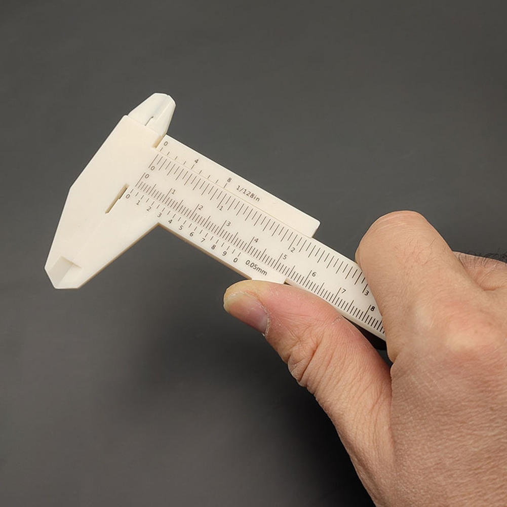 Mini Plastic Sliding Double Scale Vernier Caliper Ruler Micrometer Depth Diameter Student Calipers Size Measuring Tool 1Pcs