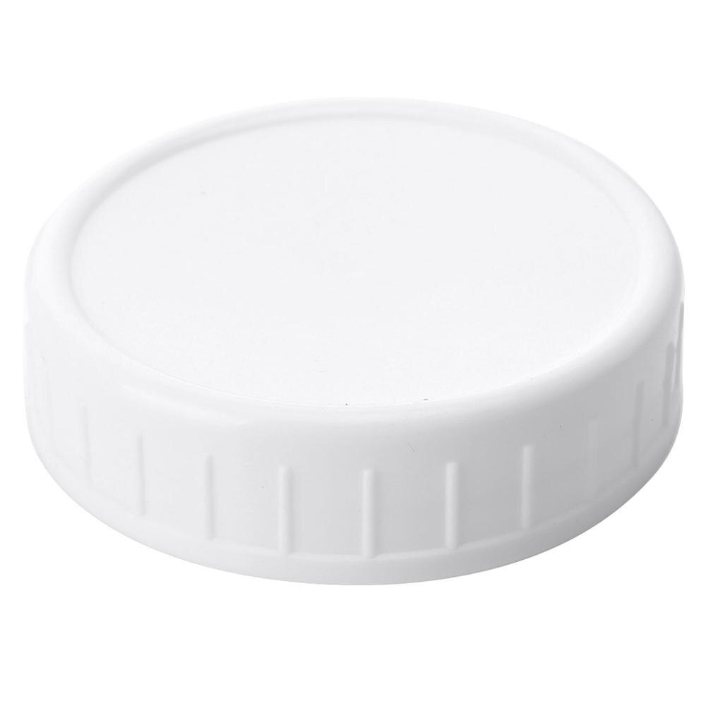10Pc White Mason Canning Drinking Jars Lid 70mm/86mm Inner Diameter Plastic Covers Unlined Ribbed Lids Storage Caps Replacements