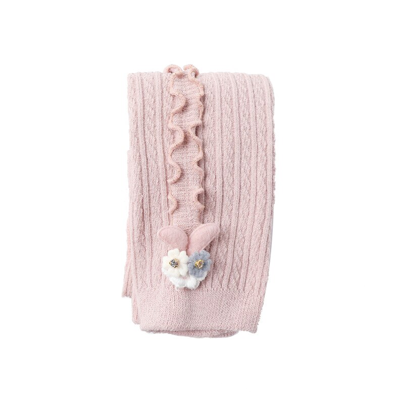 Frühling Neue Baby Mädchen Strumpfhosen SchöNe Ohr Mädchen Strumpfhosen Weicher Baumwolle Gestrickte Blume Kleinkind Baby Strümpfe Für Baby Mädchen: Rosa