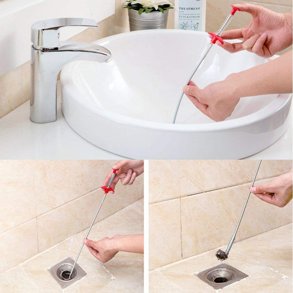 7Pcs Drain Snake Set, 5Pcs Drain Relief Tool + 2Pcs Drain Snake Hair Clog Remover for Kitchen Sink Bathtub Shower