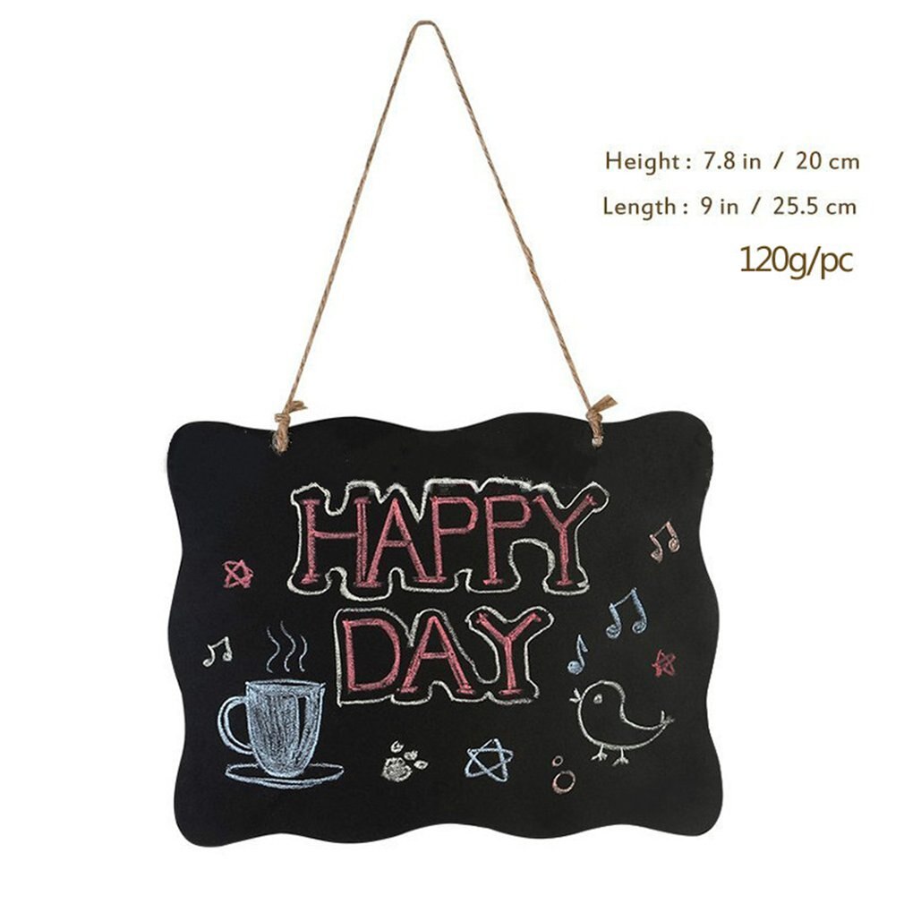 Hanging Wooden Blackboard Double Sided Erasable Chalkboard Wordpad Message Black Board Office School Supplies