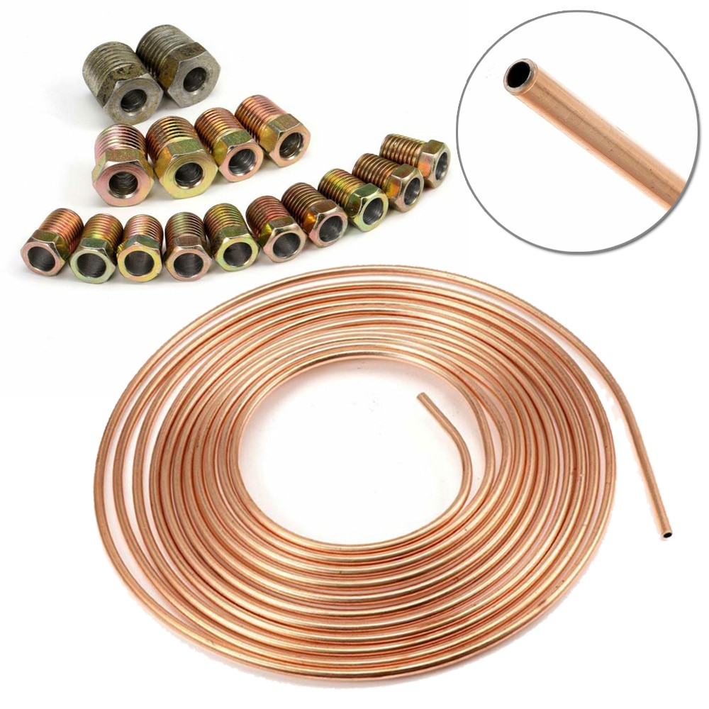 1/4 od 25 ft ruller, stål zink nikkel bremseledningsrør kobberrør air con coil
