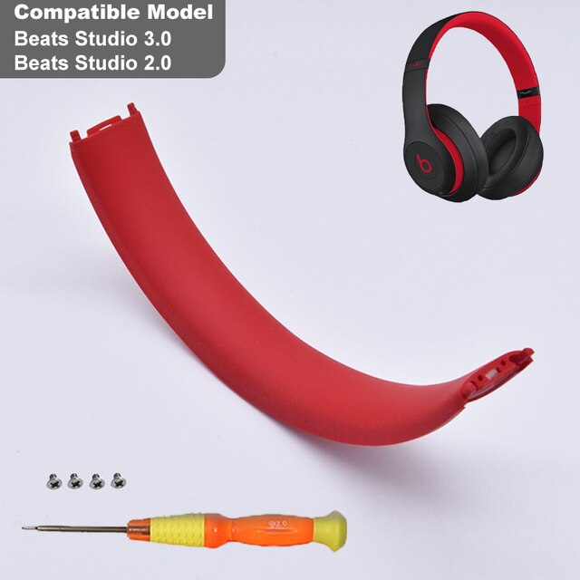 KUTOU Bandeau Tampon Compatible Pour Beats Studio 3 Coussinet D&#39;arceau Studio 2 Remplacement Bandeau Supérieur Pad Pour Studio3 Casque: Unruly Red