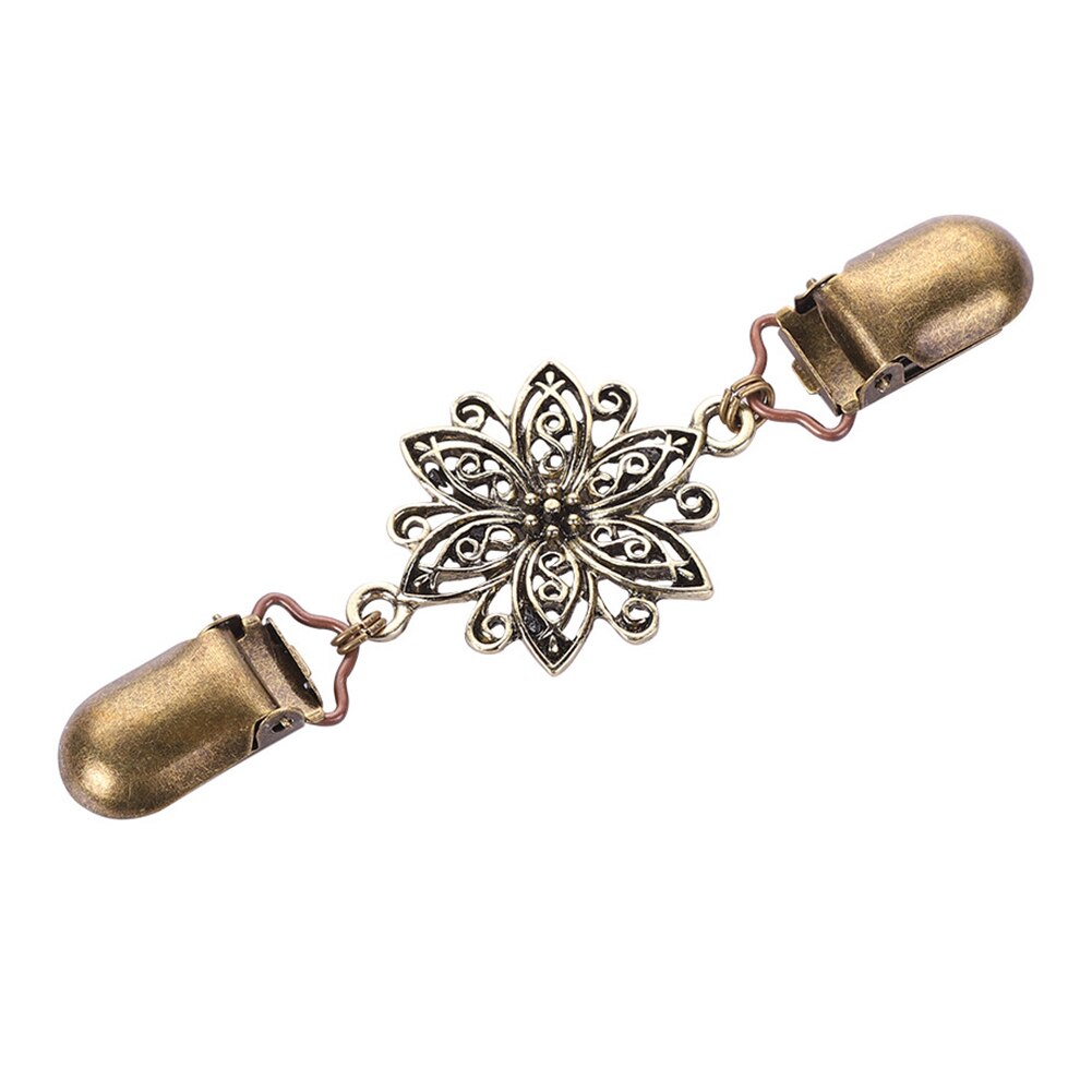 Sweater Clip Brooch Clip Beaded Brooch Shawl Shirt Collar Buckles For Clothing Decor Retro Metal Holder Cardigan Clip: A5