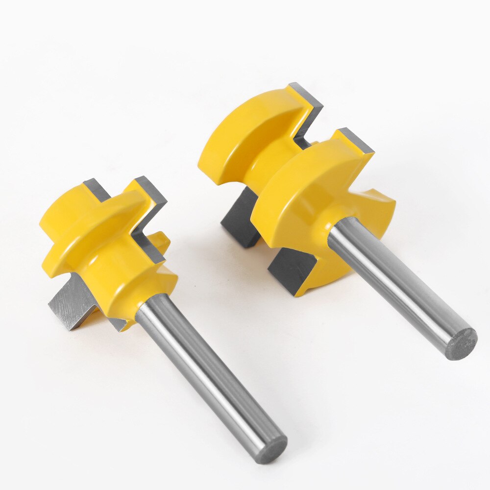 2 stk 1/4 &quot; 6mm 8mm skaft overfræser bits t-slids firkantet tand tap bit fræser fræser udskæring fræser bits til træbearbejdningsværktøj