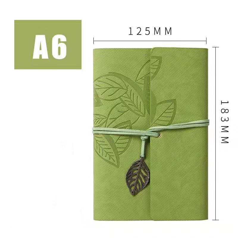 Yiye Zhiqiu – carnet de notes en cuir à feuilles mobiles, carnet de voyage, journal intime , cahier A6, personnalisation: A6 green
