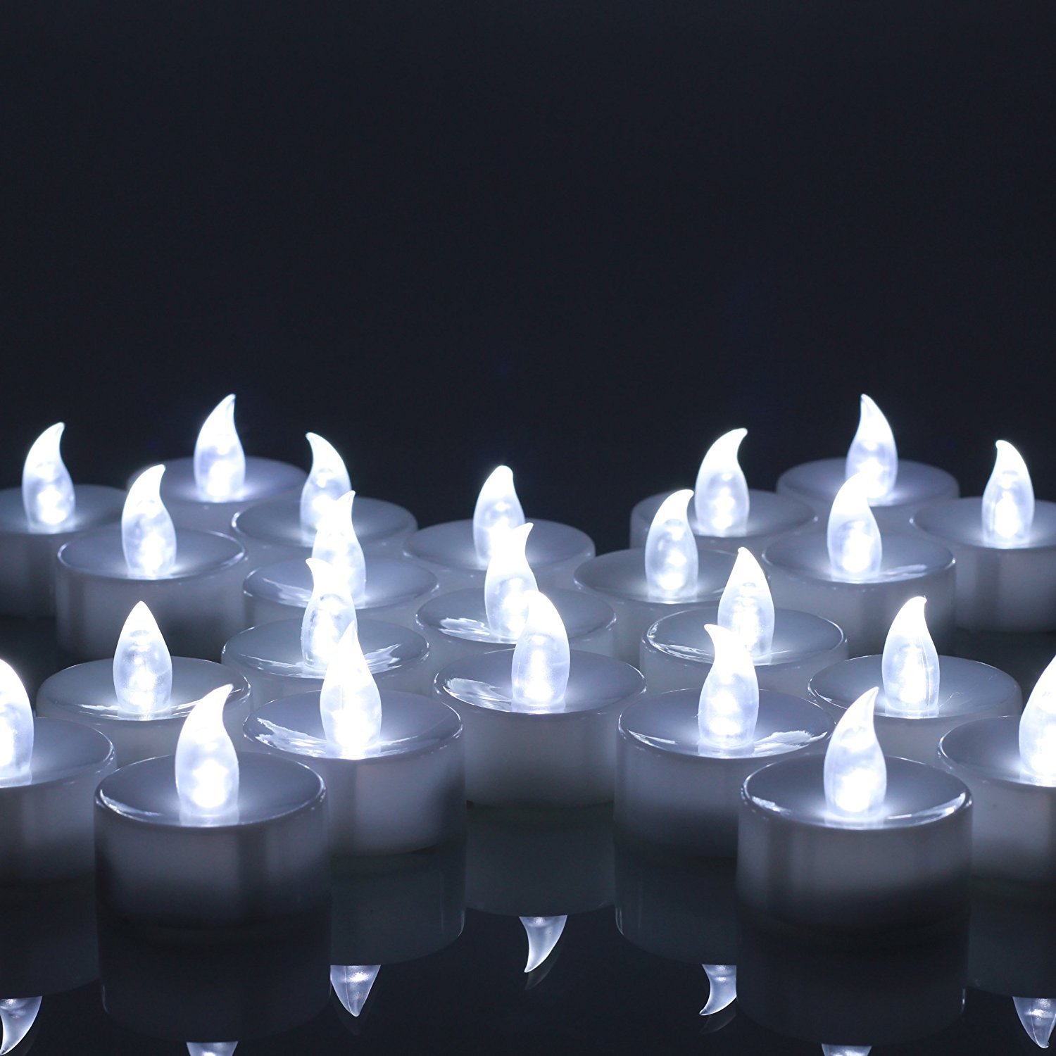 White Realistic Bright Flameless LED Tea Light Candles 12 pcs/pcsk Flickering Flameless Tea Light Battery Operated Candles