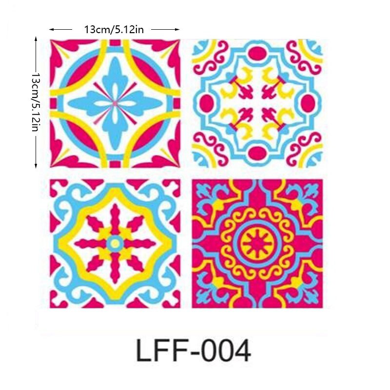 13*13cm 4 stk middelhavsstil retro fliser badeværelse køkken mosaik marokkansk arabisk wallstickers køkken backsplash selvklæbende: Lff 004