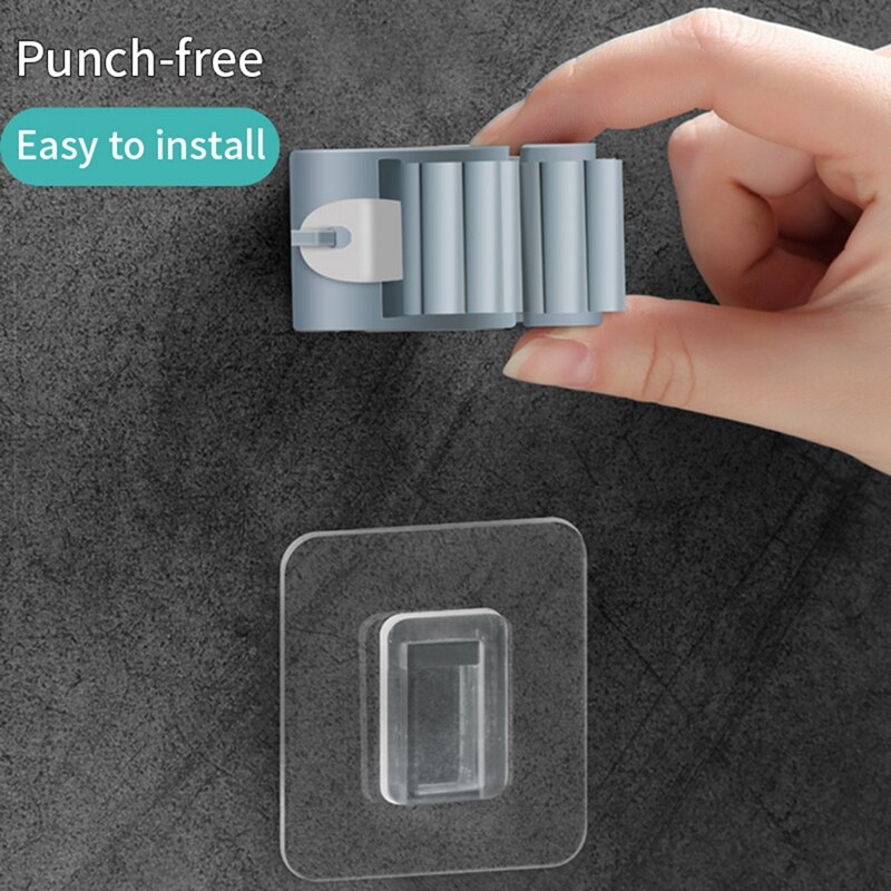 Hoge Huishouden Opbergrek Badkamer Zuig Pijp Haak Muur Gemonteerde Mop Opbergrek Borstel Bezem Rack