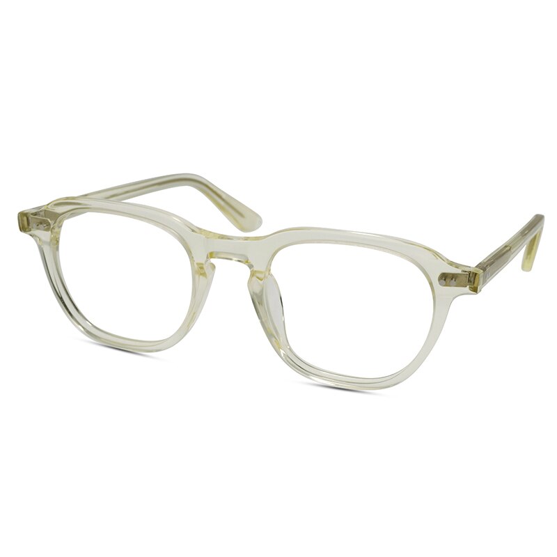 Acetaat Brillen Originele Japan Handgemaakte Hele Jelly Kleur Frame Hand Klinknagel Billik Eyewear: Lemon yellow
