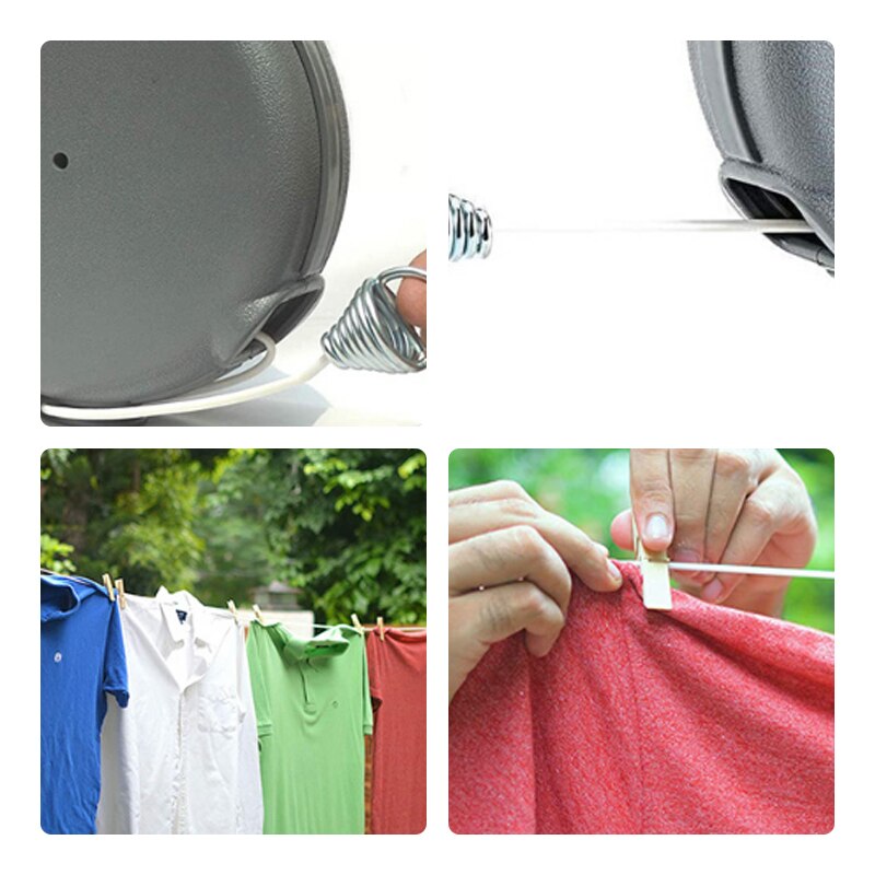 Enkelt reb badeværelse tørretumbler tilbagetrækkelig tørresnor indendørs og udendørs vask vasketøj tørring linje