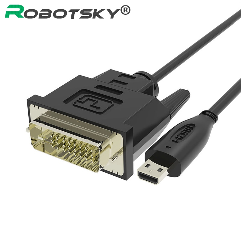 Robotsky-Adaptador convertidor Micro HDMI a DVI 24 + 1, Cable de transferencia de vídeo HDTV chapado en oro para PC, tableta, cámara y portátil