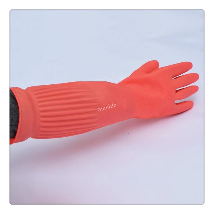 1pc 45/55cm allonger ultra longs gants en caoutchouc imperméables bol plat gants en latex gants en caoutchouc