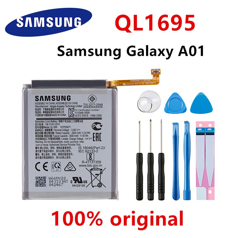 SAMSUNG original Battery For Samsung Galaxy S10 S20 S20+ S20 Ultra A90 A80 A71 A60 A51 A31 A20e A10e Note 10/10+ M30s A20S M11: QL1695  Galaxy A01