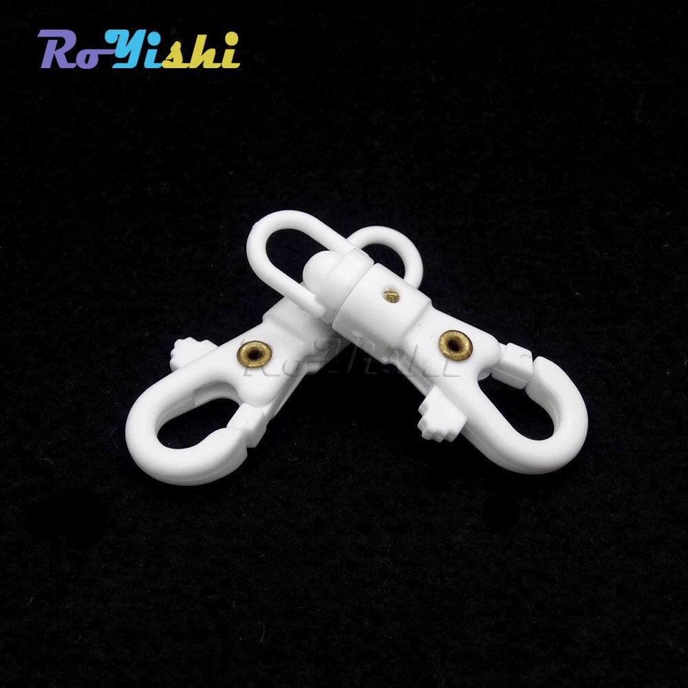 Crochet en plastique coloré pivotant de 1/4 ''pour tissage, boucles lanière, sangle de sac à dos, 12 pièces/paquet: White