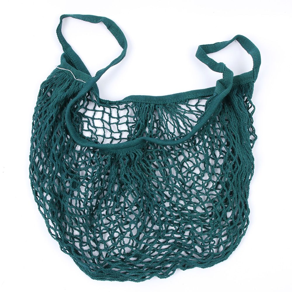 1PC grand filet chaîne sac à provisions réutilisable épicerie coton sac Protection de l'environnement main Totes pliable: green