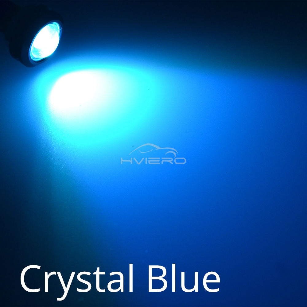 Luces antiniebla de estacionamiento de marcha atrás, 18mm, Auto DRL DC 12V, Led, ojo de águila, bombilla de carcasa plateada, lámpara de señal de giro de marcha diurna, respaldo, 1 Uds.: Blanco