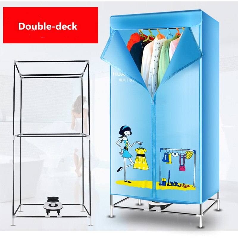 Große Kapazität Baby Kleiderschrank Trockner Haushalt energiesparende Doppelstockzelte Kleidung Schuhe Socken Heizung Schnelle Trockner ITAS1435: doppelt-Deck / AU