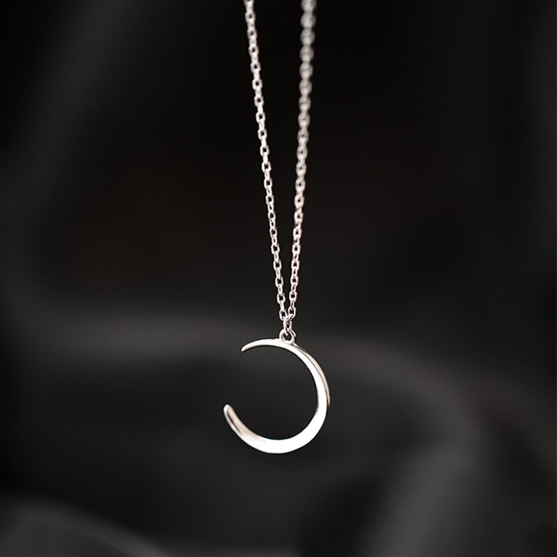 Zoete Maan Verzilverd Hals Sieraden Temperament Crescent Sleutelbeen Ketting Hanger Kettingen Voor Vrouwen: 01 Silver