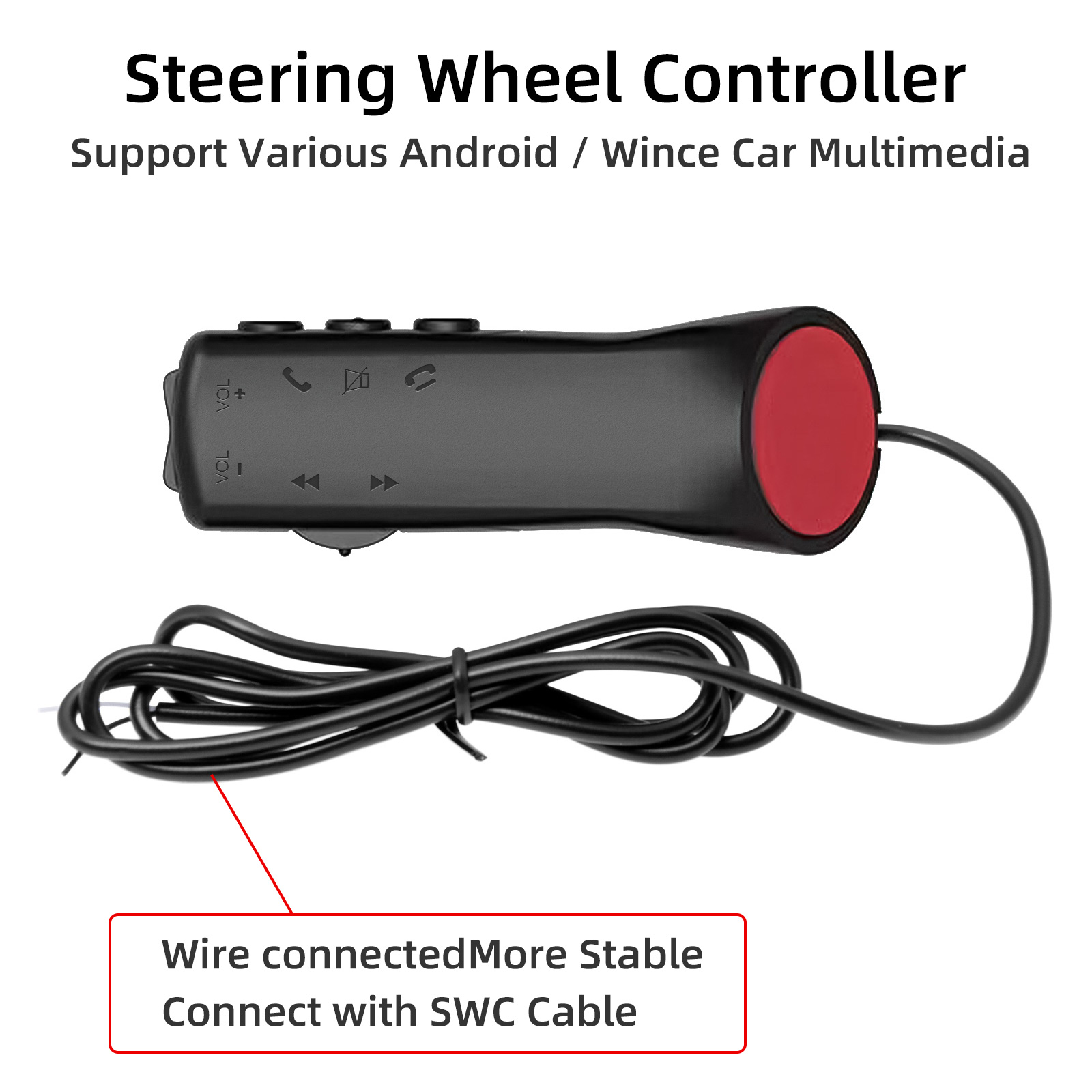 Auto Stuurwiel Afstandsbediening Draadloze 7 Sleutels Functie Voor Auto Radio Dvd Gps Multimedia Navigatie Head Unit Afstandsbediening