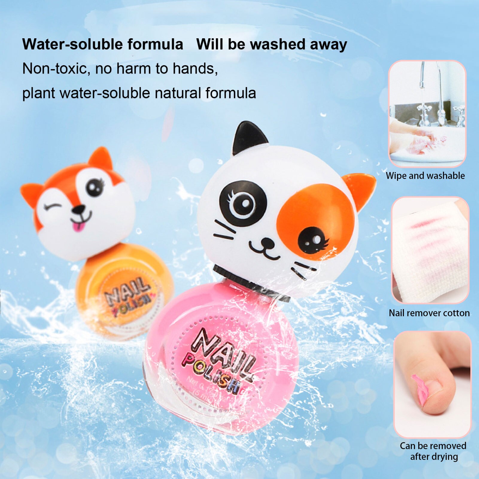 Kit de manucure pour enfants, 15 pièces, vernis à ongles lavable, Machine à faire soi-même, cosmétiques pour filles, jeu de simulation, tampon à ongles, Kit d'art