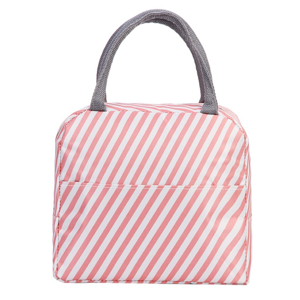 2W#Simple Style Large Capacity Waterproof Oxford Lunch Bag Outdoor Picnic Bag: L