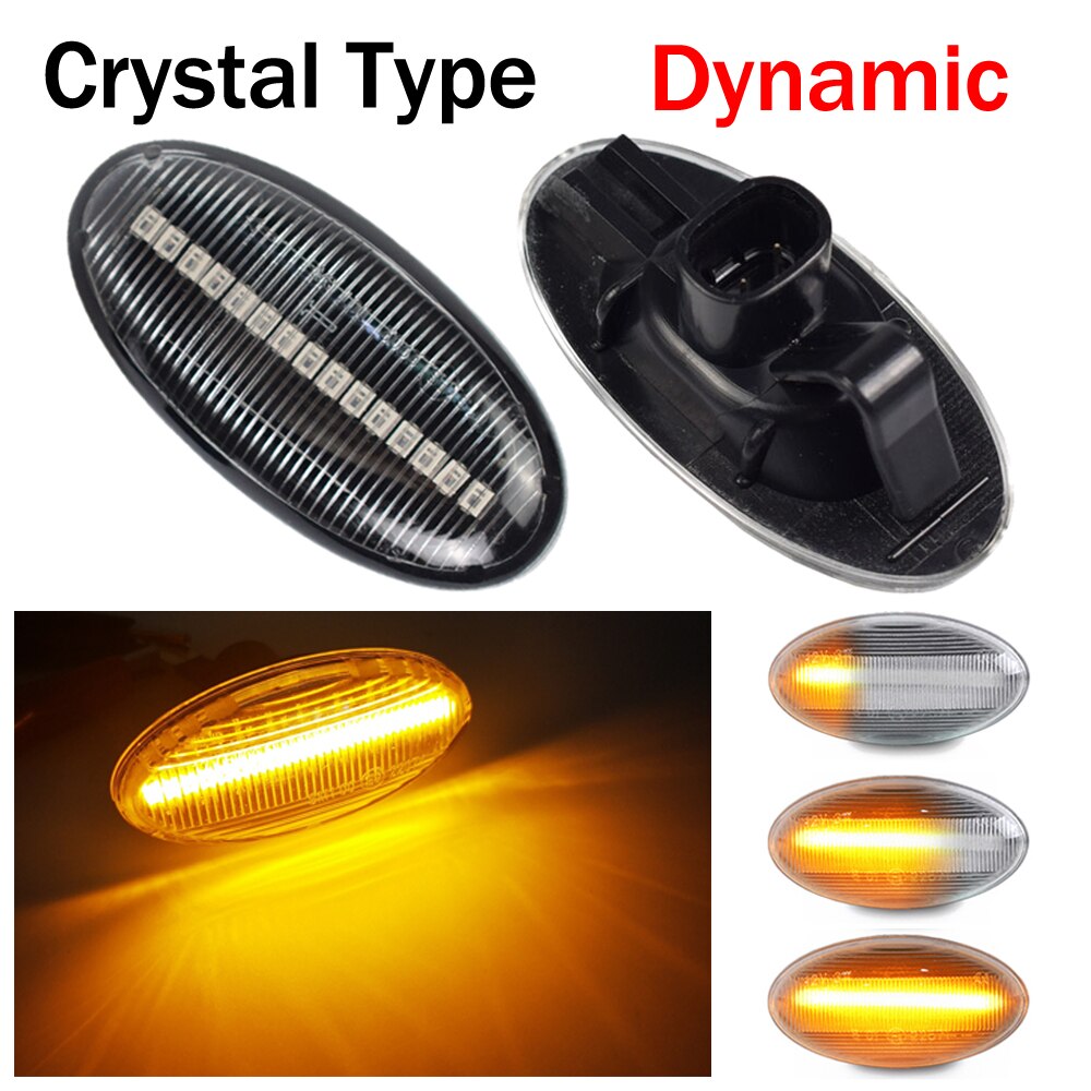 2 Pieces LED Dynamic Turn Signal Side Marker Light Sequential Blinker Light For Mazda 2 For Mazda 3 5 6 BT-50 MPV: Dynamic Crystal Type