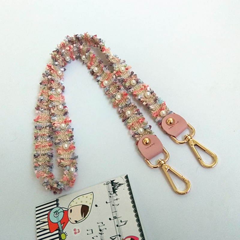 Perle armure ceinture sacs accessoires pour femmes rose réglable épaule cintre sac à main sangles décoratif poignée ornement: 80cm