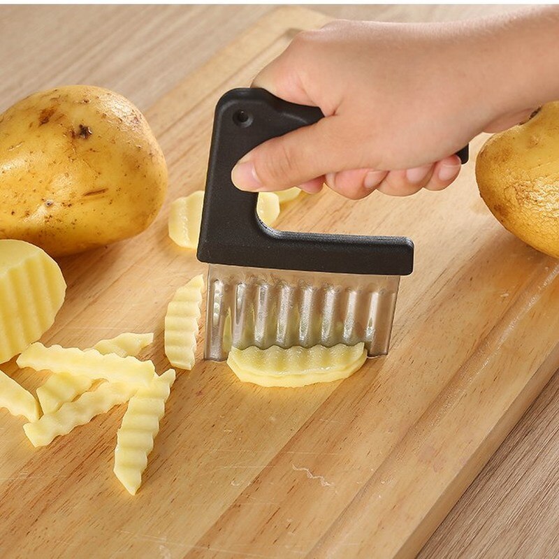 1Pcs Chips Snijmachine Golvend Cutter Rvs Mes Voor Aardappel Groente Snijden Frieten Keuken Gadgets