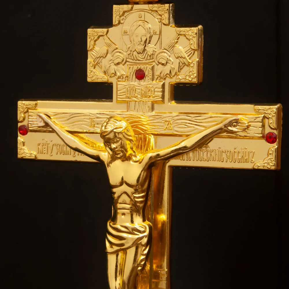 Décoration de table bougeoir d'église, traditionnelle de Jésus orthodoxe, debout en métal ci-après, porte-bougie pour la maison ou le culte
