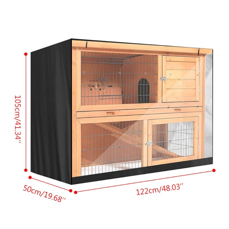 Bunny Rabbit Hutch Cover Garden Outdoor Waterproof Small Animal Crate Cover UV Resistant Heavy Duty Pets Product Cover
