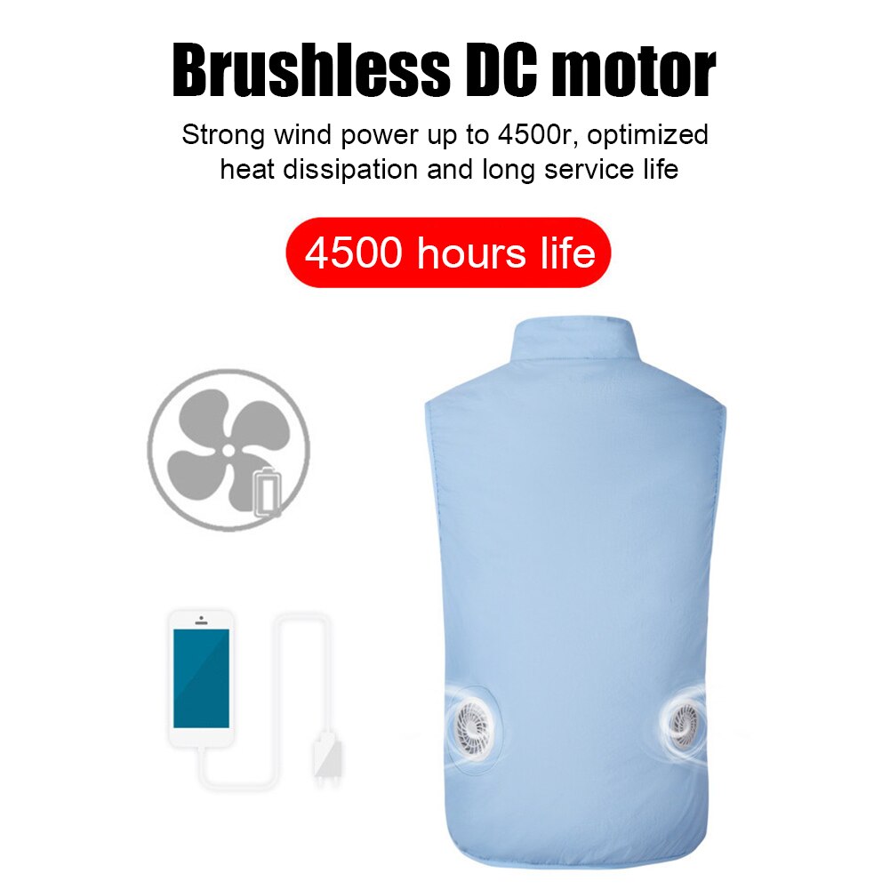 Cooling Vest Heat High Temperature Protective Outdoor Sport Breathable Cool Suit Hiking Charging Refrigeration Vest