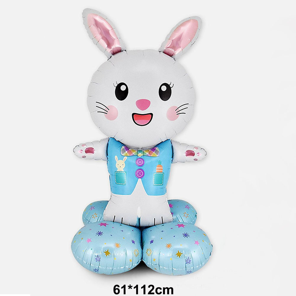Pasen Folie Opblaasbare Bunny Ballon Staande Bunny Ballon Konijn Vormige Ballonnen voor Indoor Outdoor Yard Kids Pasen Speelgoed Decor